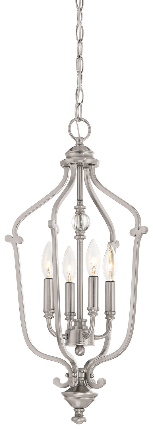 Minka Lavery Savannah Row Four Light Foyer Pendant in Brushed Nickel