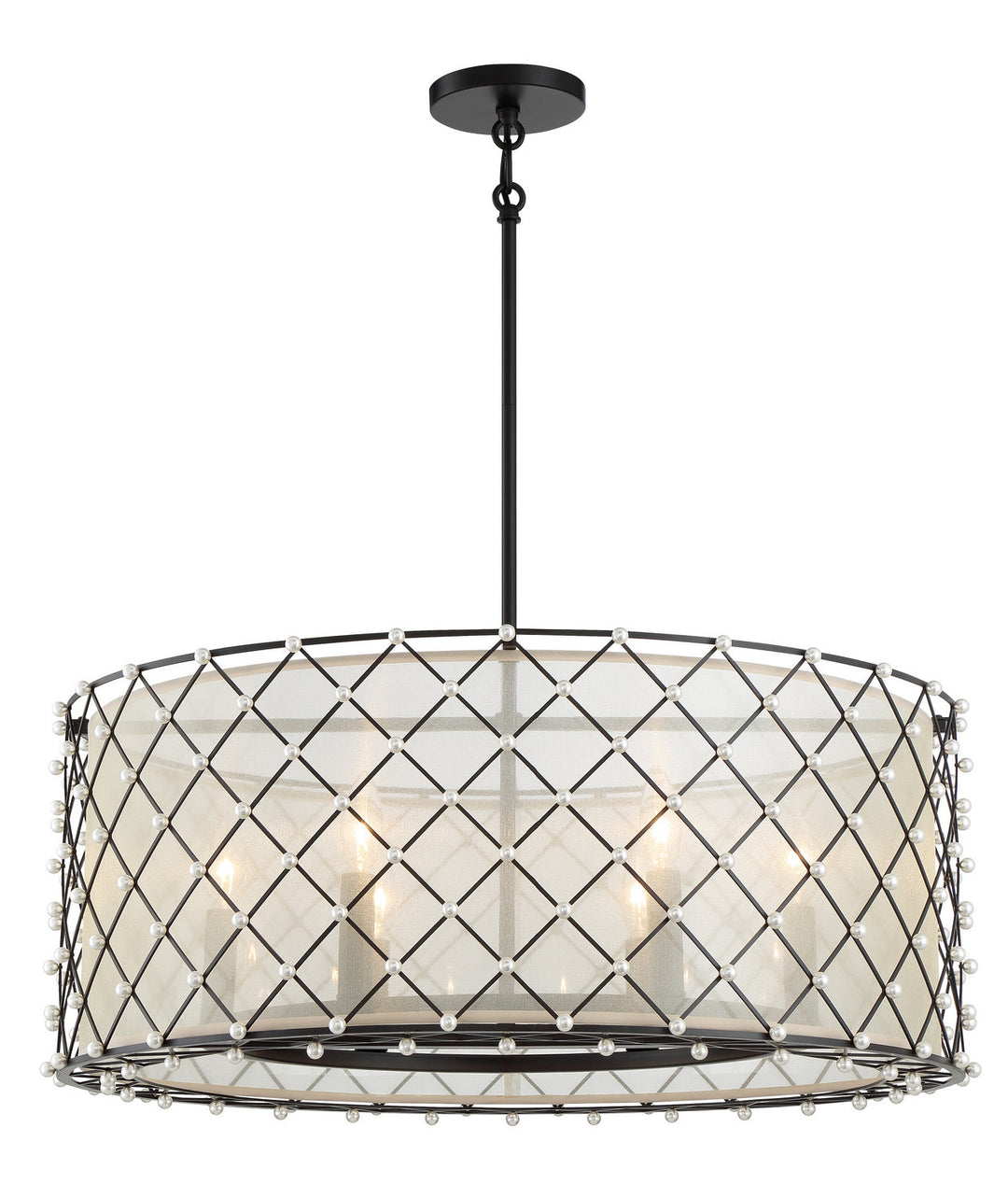 Minka Lavery Sheer Elegance Six Light Pendant in Coal