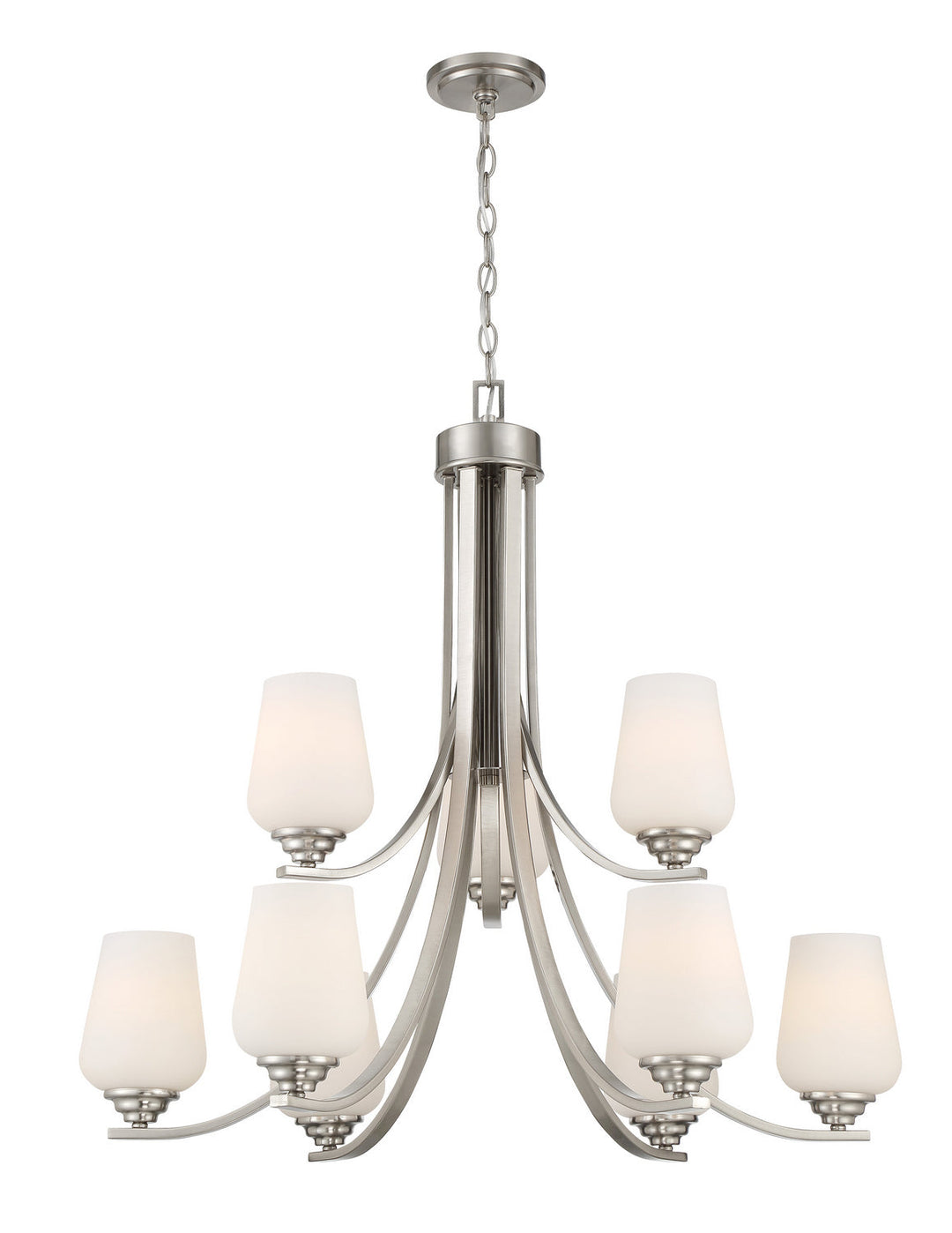Minka Lavery Shyloh Nine Light Chandelier in Brushed Nickel