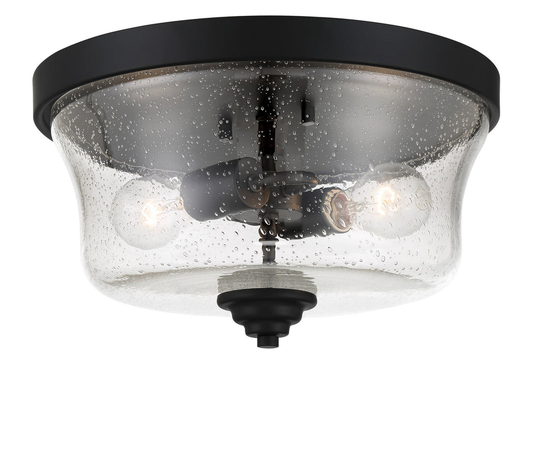 Minka Lavery Shyloh Two Light Flush Mount in Coal