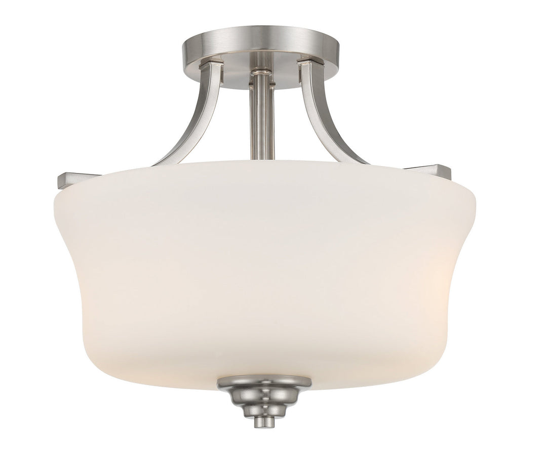 Minka Lavery Shyloh Two Light Semi Flush Mount in Brushed Nickel