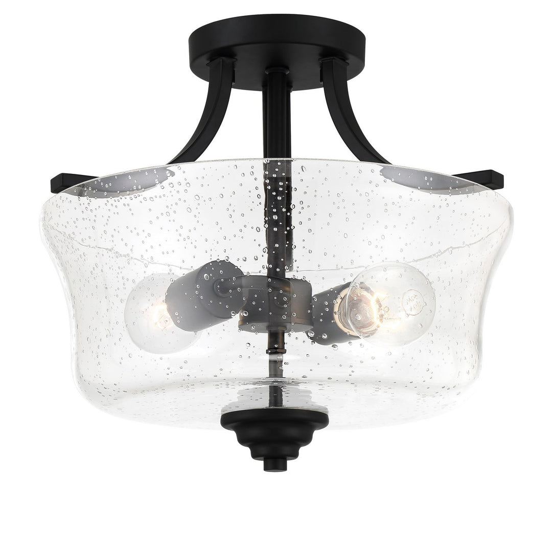 Minka Lavery Shyloh Two Light Semi Flush Mount in Coal