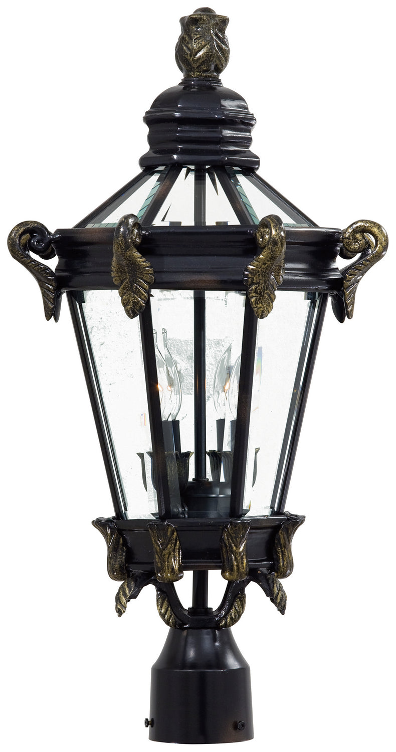 Minka Lavery Stratford Hall Two Light Post Mount in Heritage with Gold Highlights