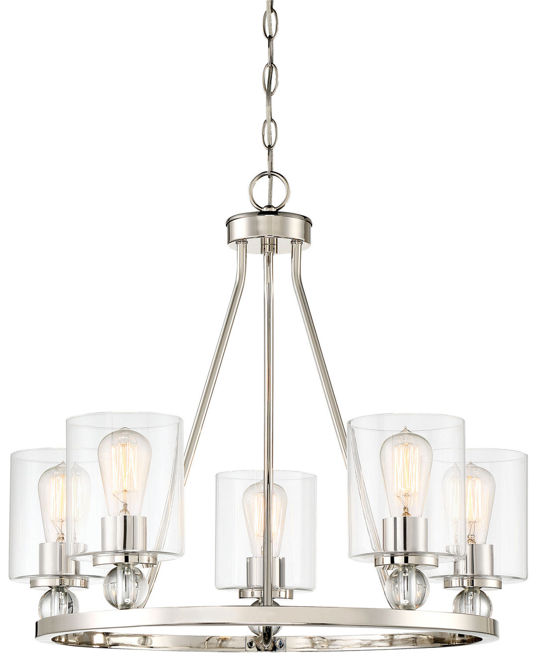 Minka Lavery Studio 5 Five Light Chandelier in Polished Nickel