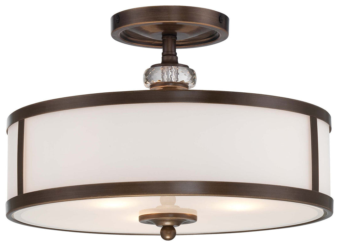 Minka Lavery Thorndale Three Light Semi Flush Mount in Dark Noble Bronze