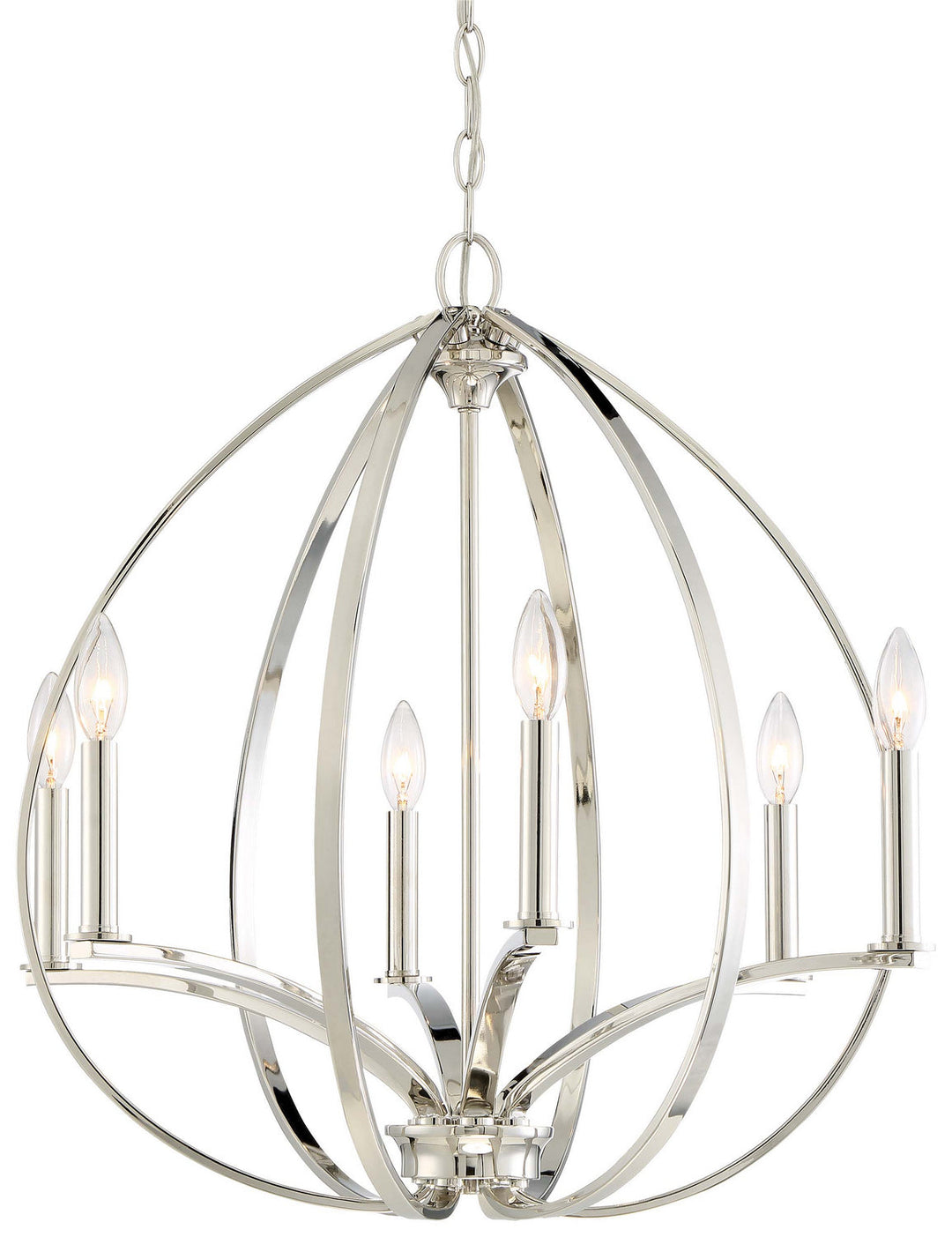 Minka Lavery Tilbury Six Light Chandelier in Polished Nickel