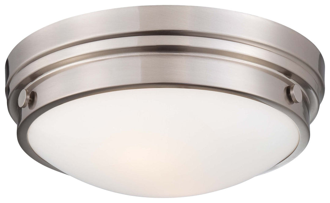 Minka Lavery Two Light Flush Mount in Brushed Nickel