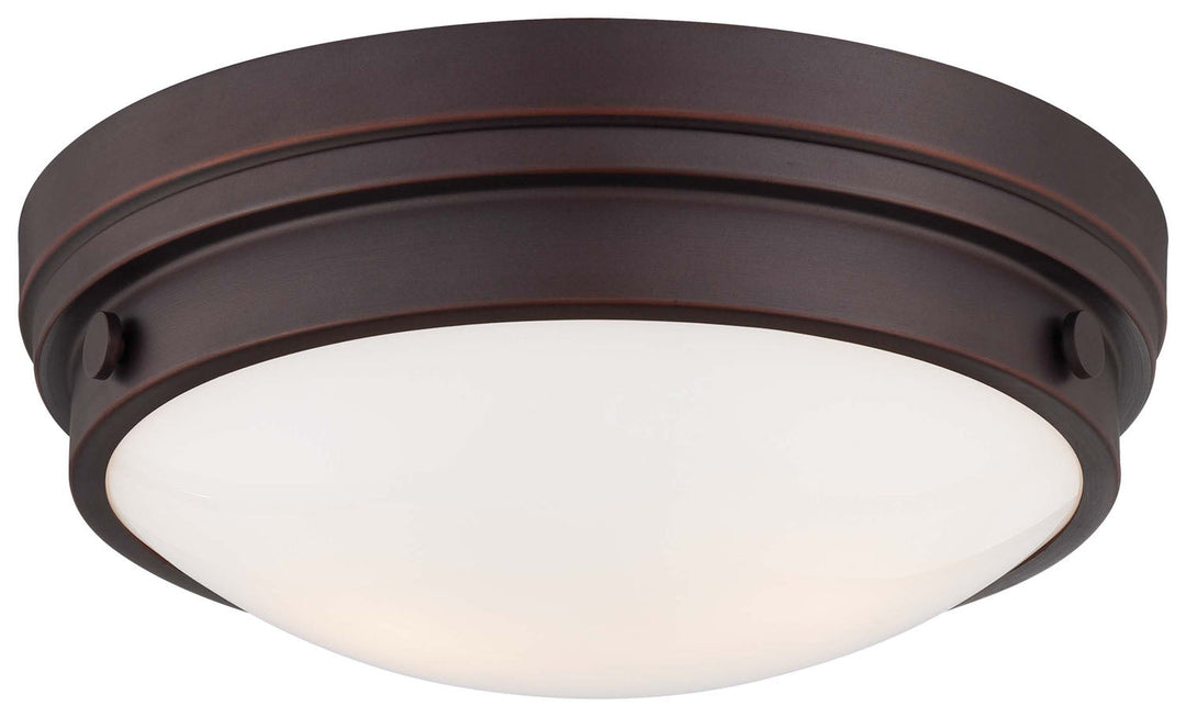 Minka Lavery Two Light Flush Mount in Lathan Bronze