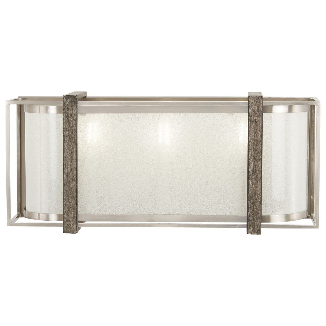 Minka Lavery Tysons Gate Three Light Bath in Brushed Nickel with Shale Wood