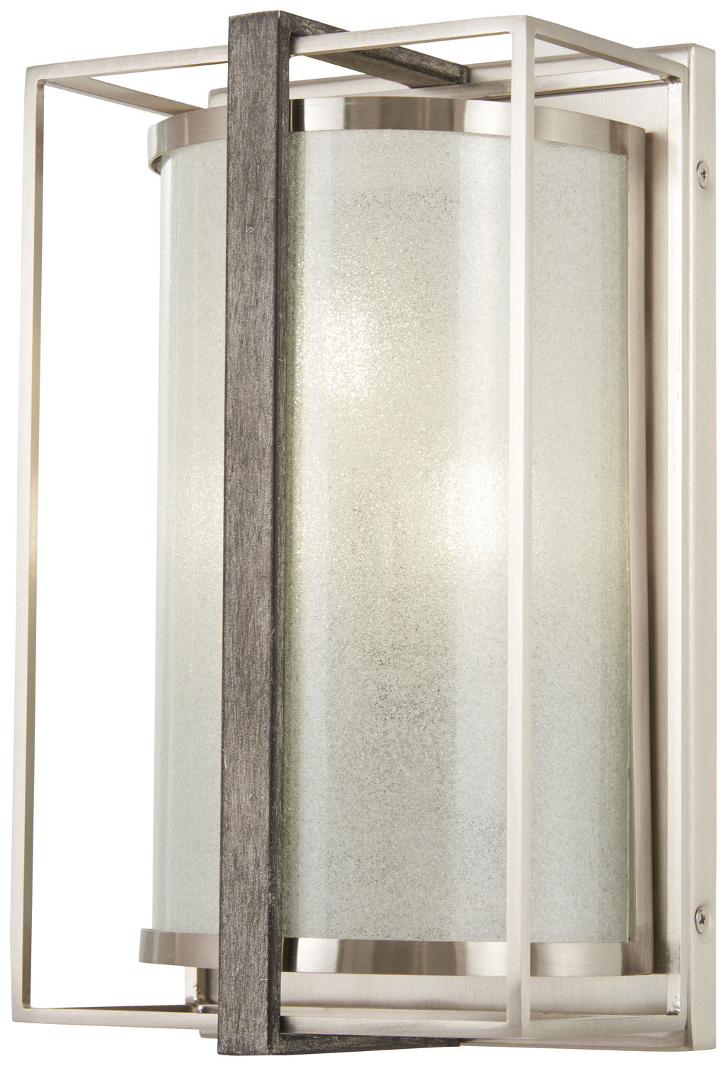 Minka Lavery Tysons Gate Three Light Wall Sconce in Brushed Nickel with Shale Wood