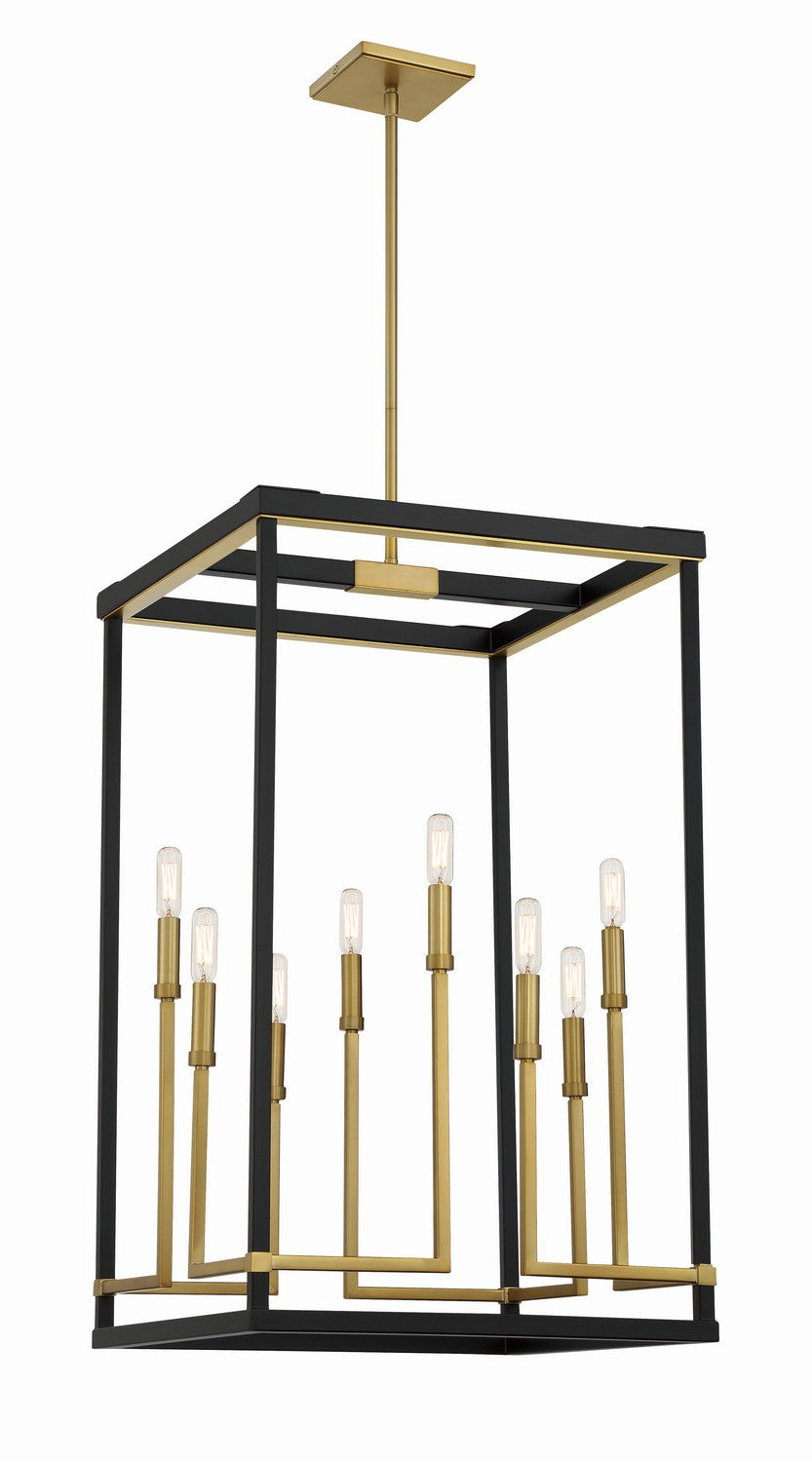 Minka Lavery Union Estates Eight Light Pendant in Coal And Soft Brass