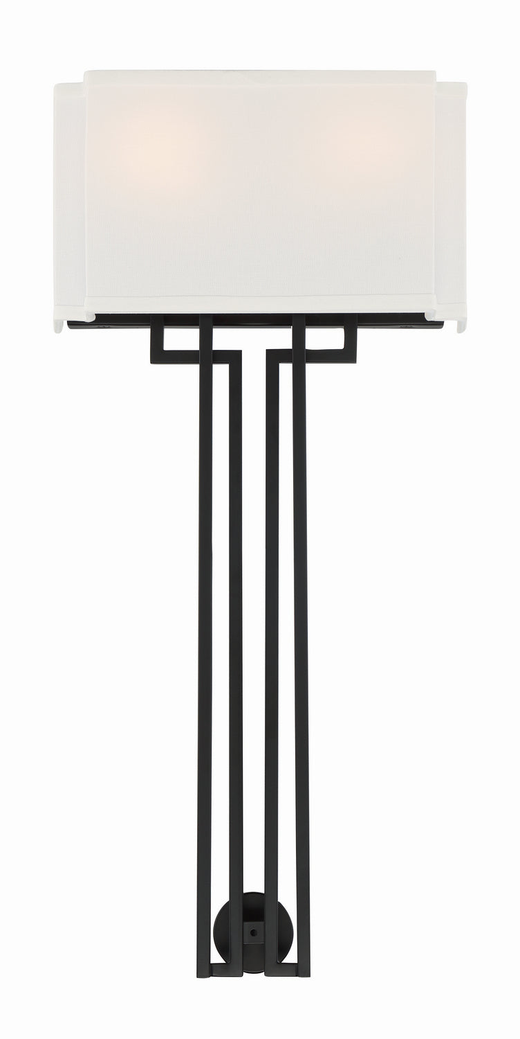Minka Lavery Upham Estates Two Light Wall Sconce in Coal with Polished Nickel Highlights