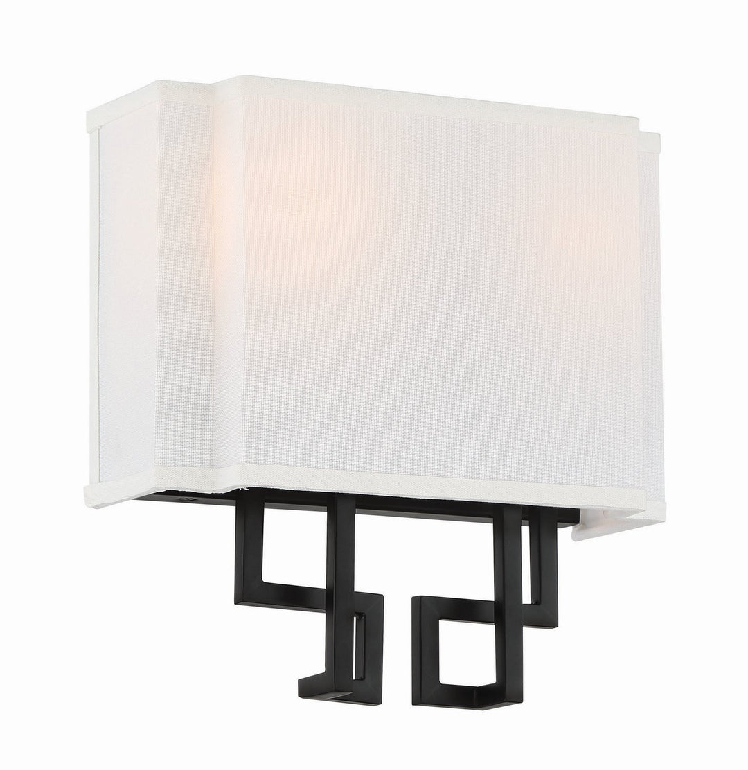 Minka Lavery Upham Estates Two Light Wall Sconce in Coal with Polished Nickel Highlights