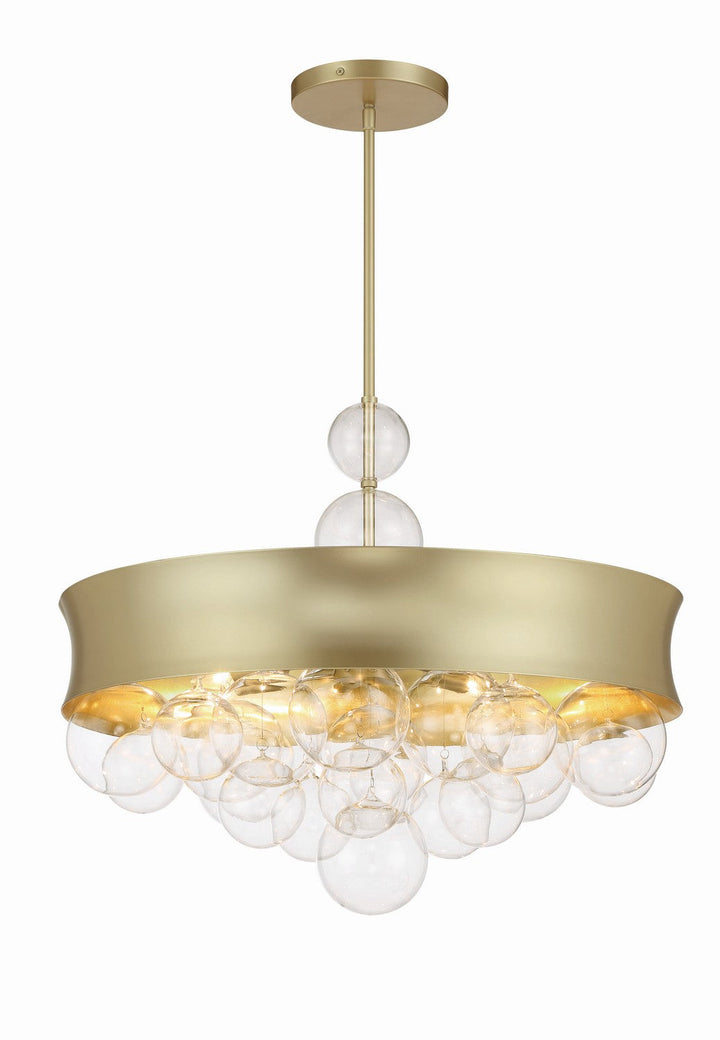 Minka Lavery Verdi Square Eight Light Convertible Pendant in Soft Gold