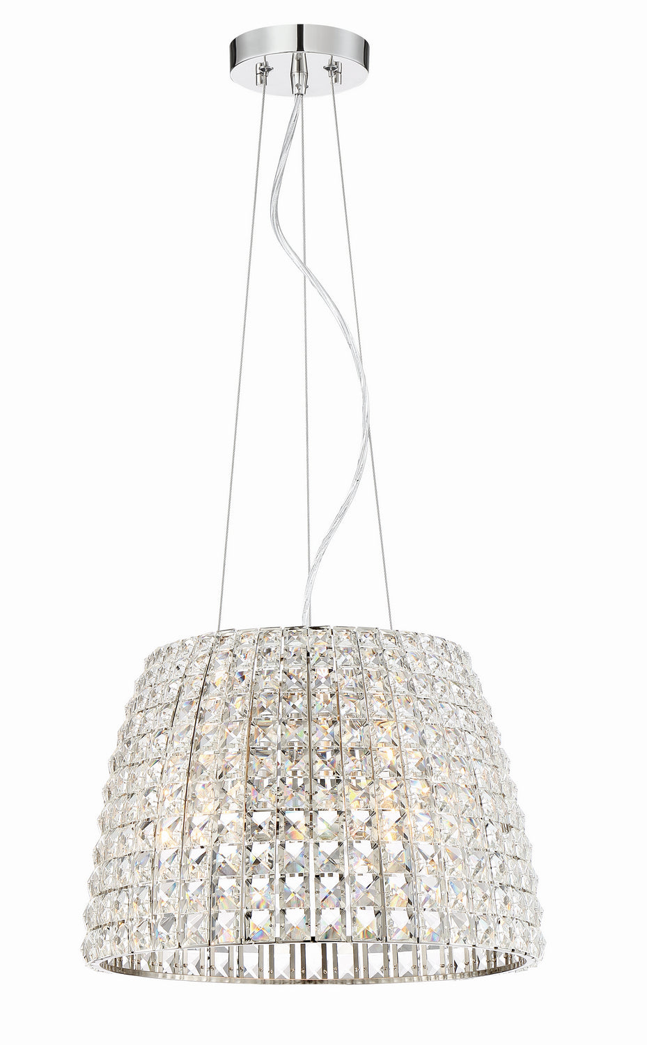 Minka Lavery Via Roma Three Light Pendant in Polished Nickel