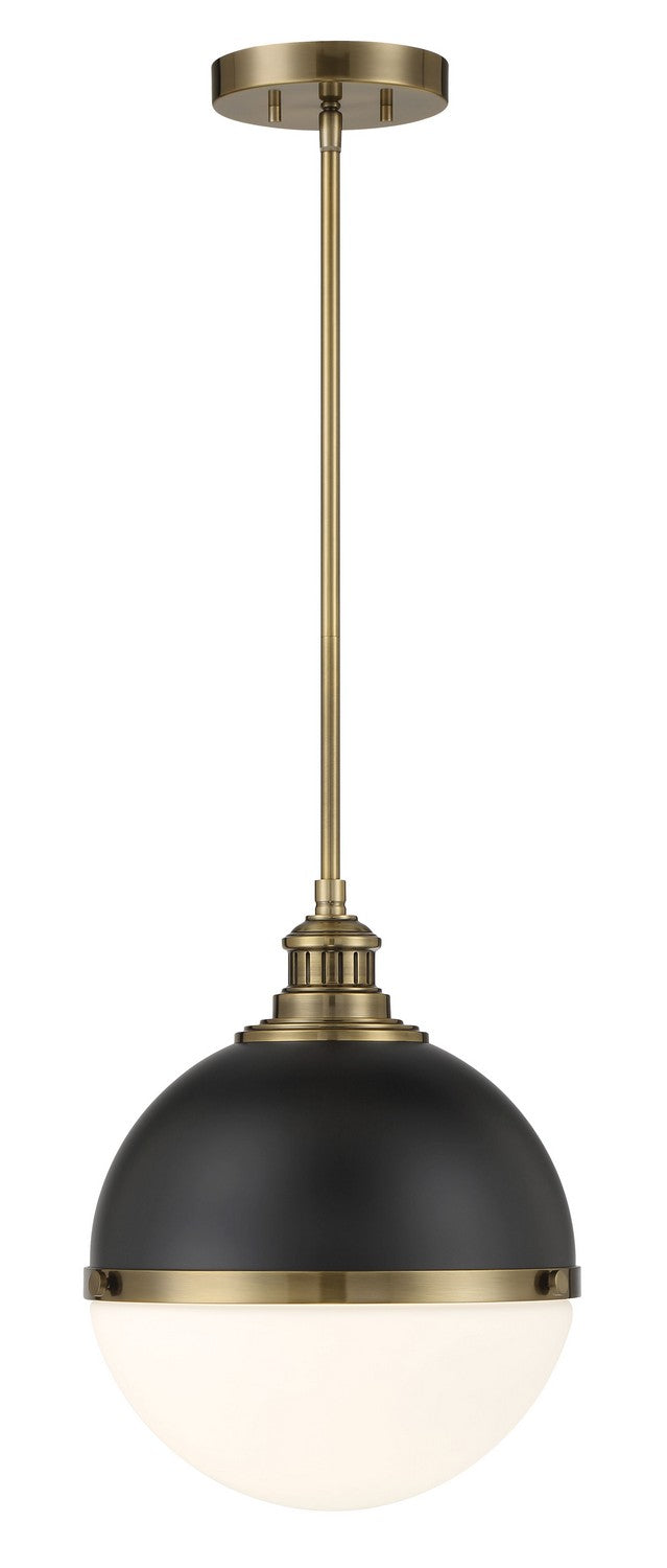 Minka Lavery Vorey One Light Pendant in Coal And Oxidized Aged Brass