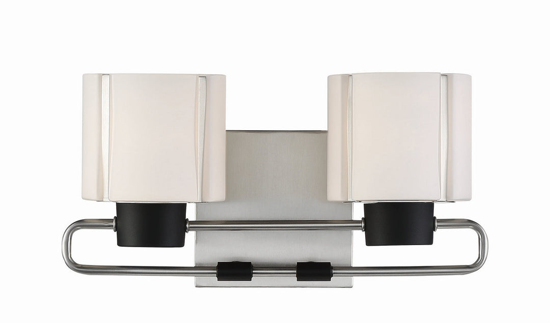 Minka Lavery Waverly Plaza Bath Two Light Bath in Coal with Brushed Nickell