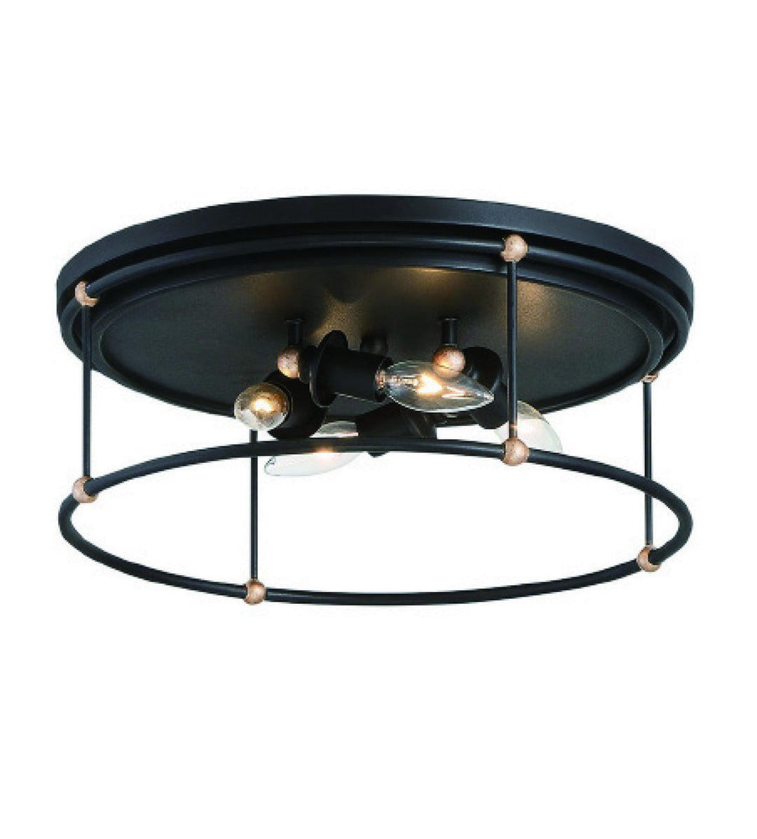 Minka Lavery Westchester County Four Light Flush Mount in Sand Coal With Skyline Gold Leaf