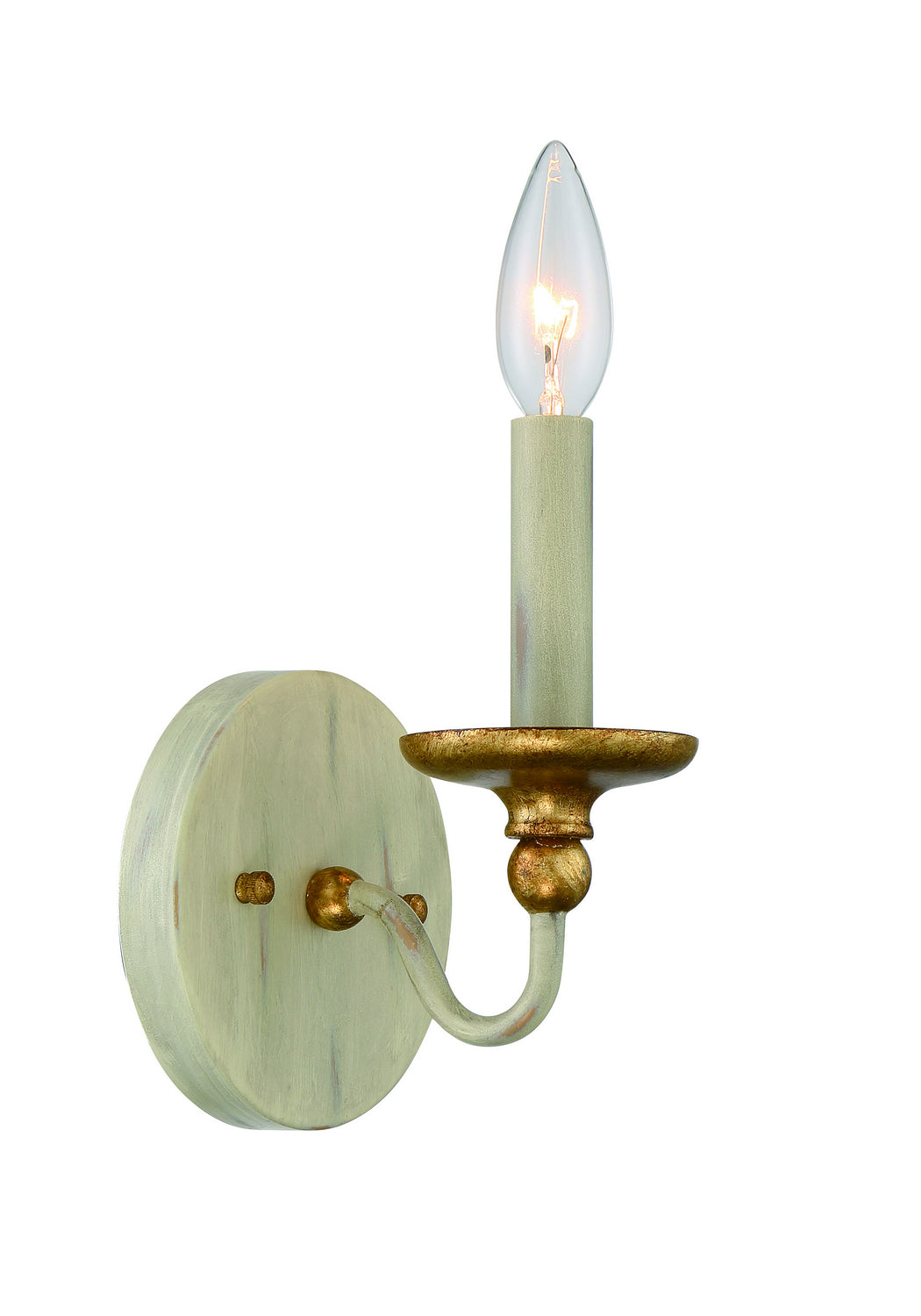 Minka Lavery Westchester County One Light Wall Sconce in Farm House White With Gilded Gold Leaf