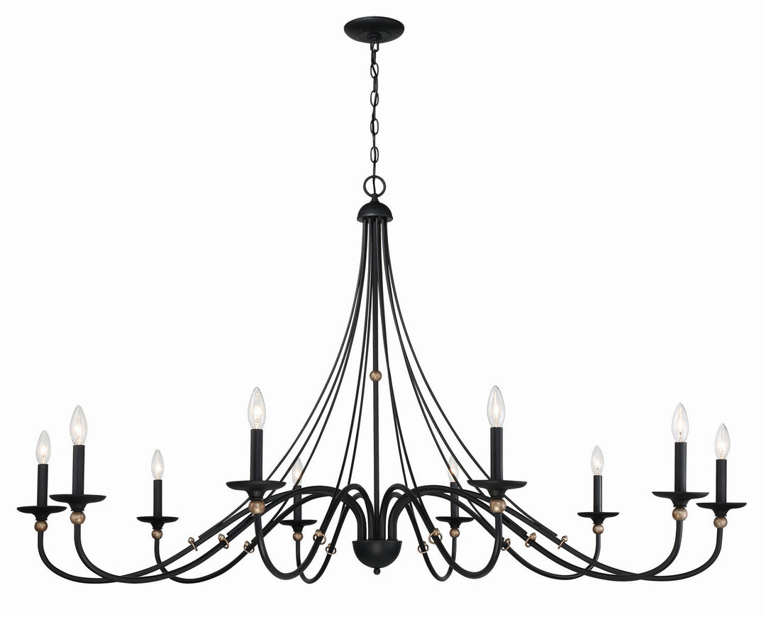 Minka Lavery Westchester County Ten Light Chandelier in Sand Coal With Skyline Gold Leaf