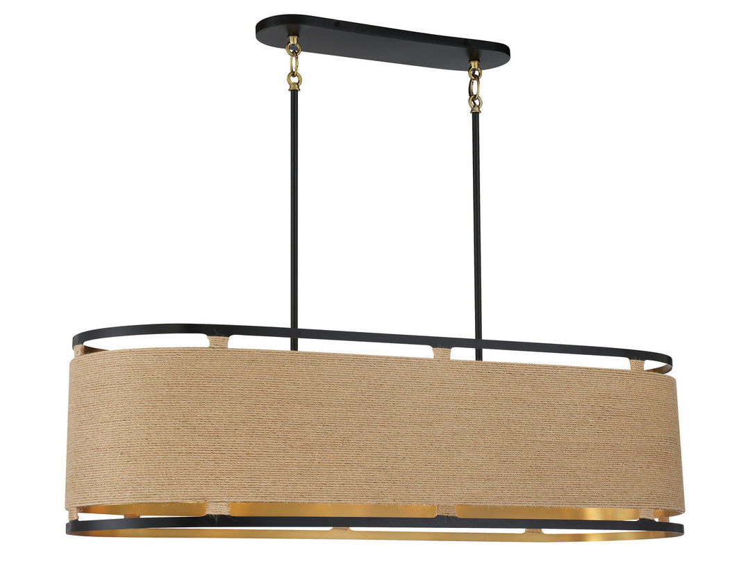 Minka Lavery Windward Passage Eight Light Island Pendant in Coal And Soft Brass