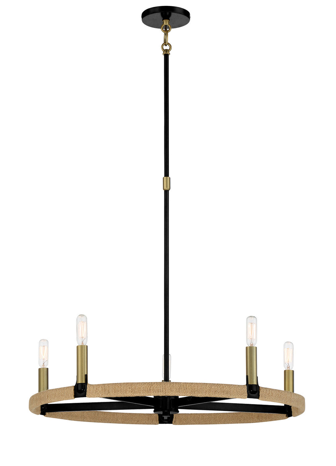 Minka Lavery Windward Passage Five Light Chandelier in Coal And Soft Brass