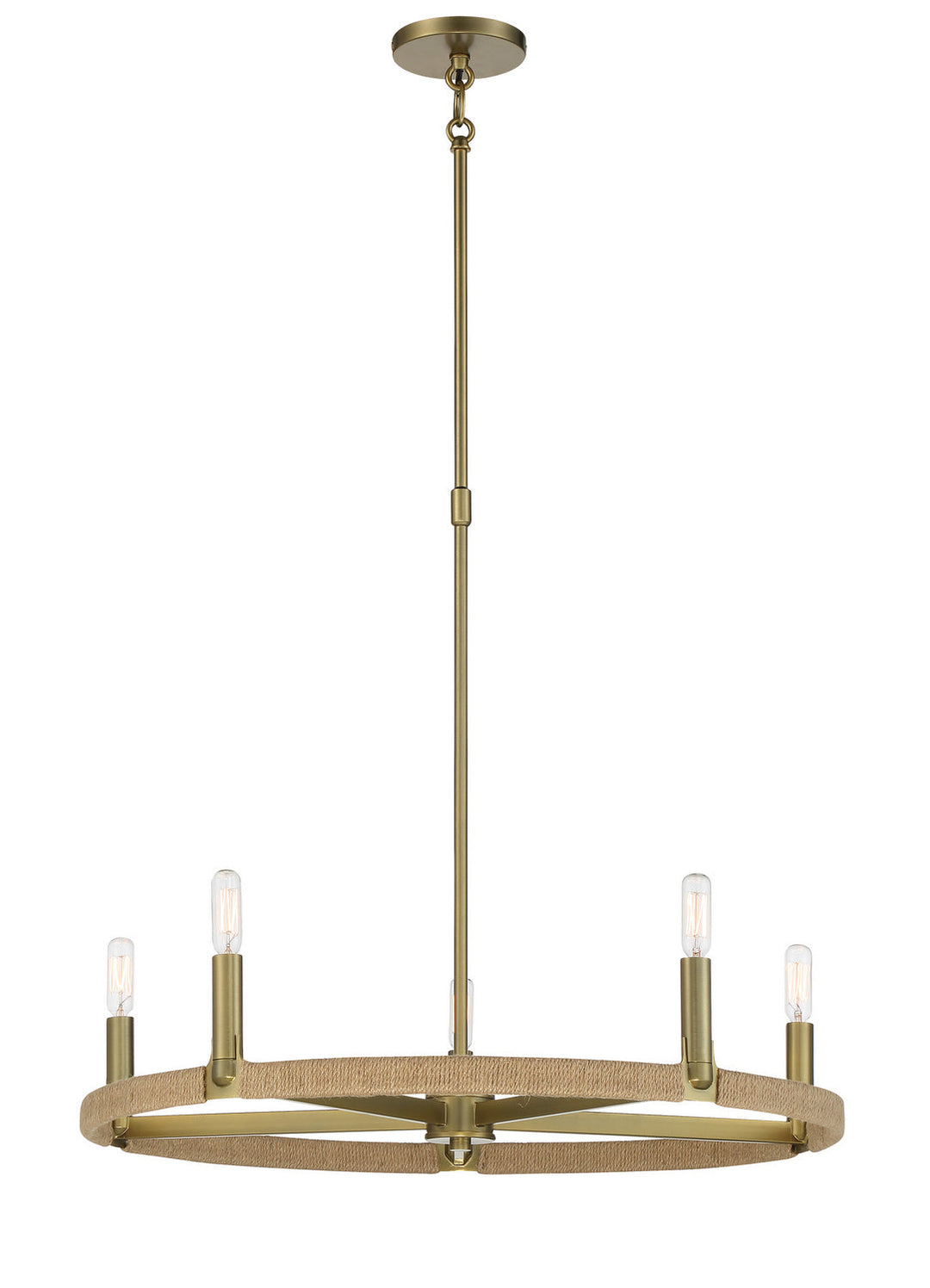 Minka Lavery Windward Passage Five Light Chandelier in Soft Brass