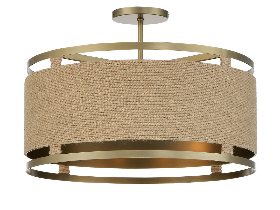 Minka Lavery Windward Passage Four Light Semi Flush Mount in Soft Brass