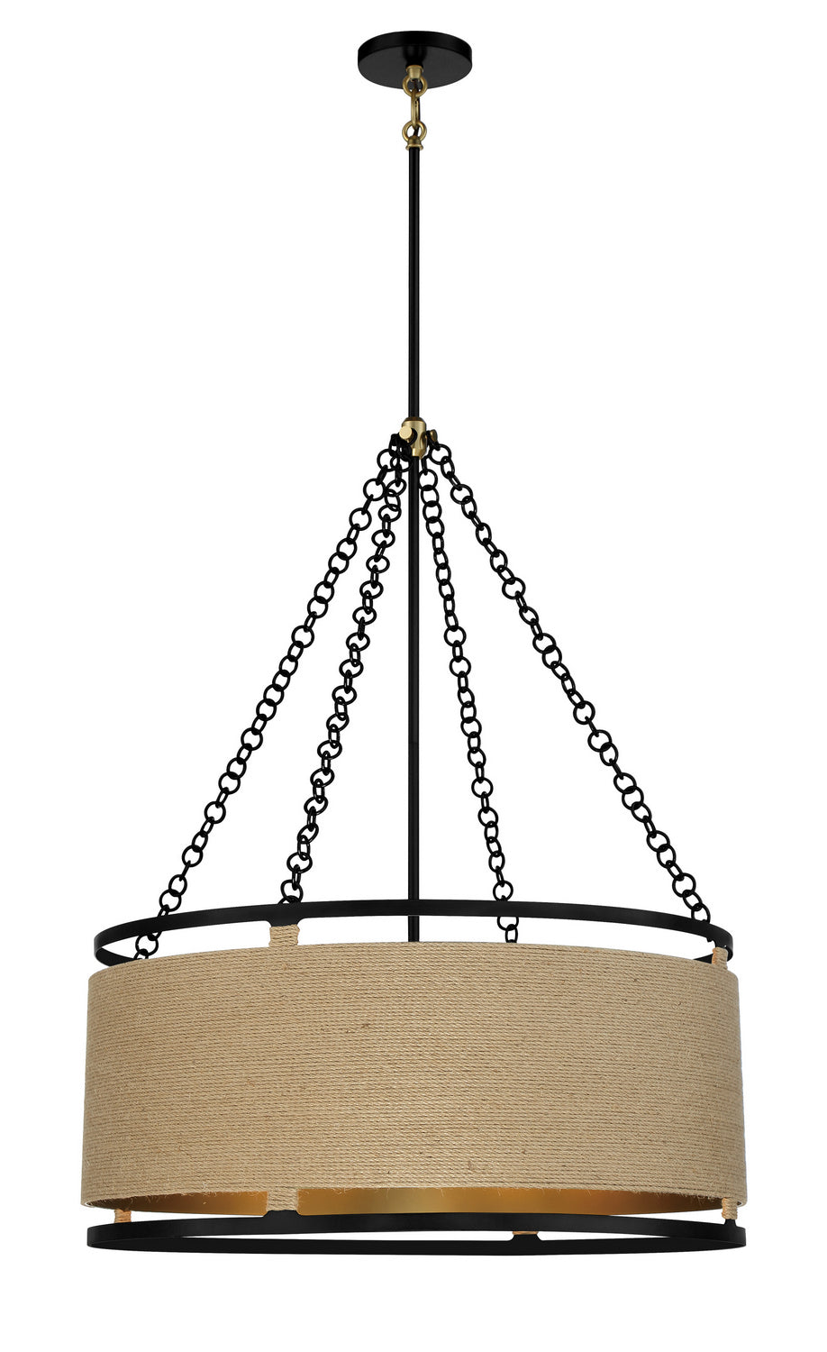 Minka Lavery Windward Passage Six Light Pendant in Coal And Soft Brass