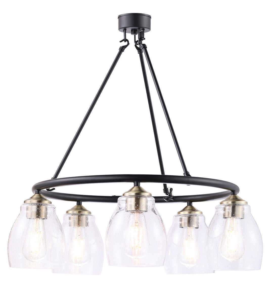 Minka Lavery Winsley Five Light Chandelier in Coal And Stained Brass