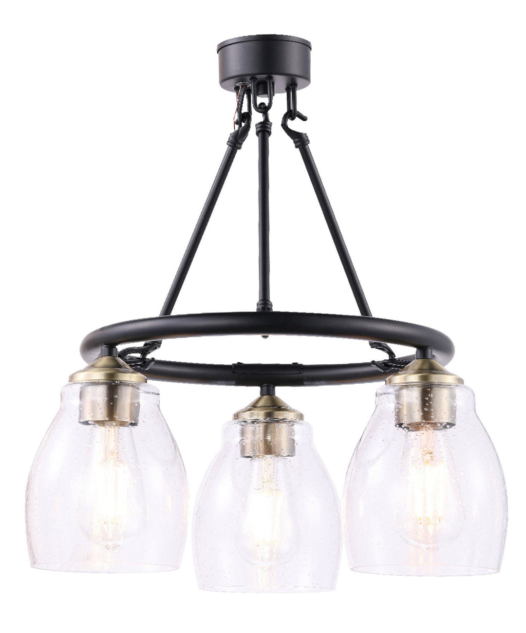 Minka Lavery Winsley Three Light Chandelier in Coal And Stained Brass