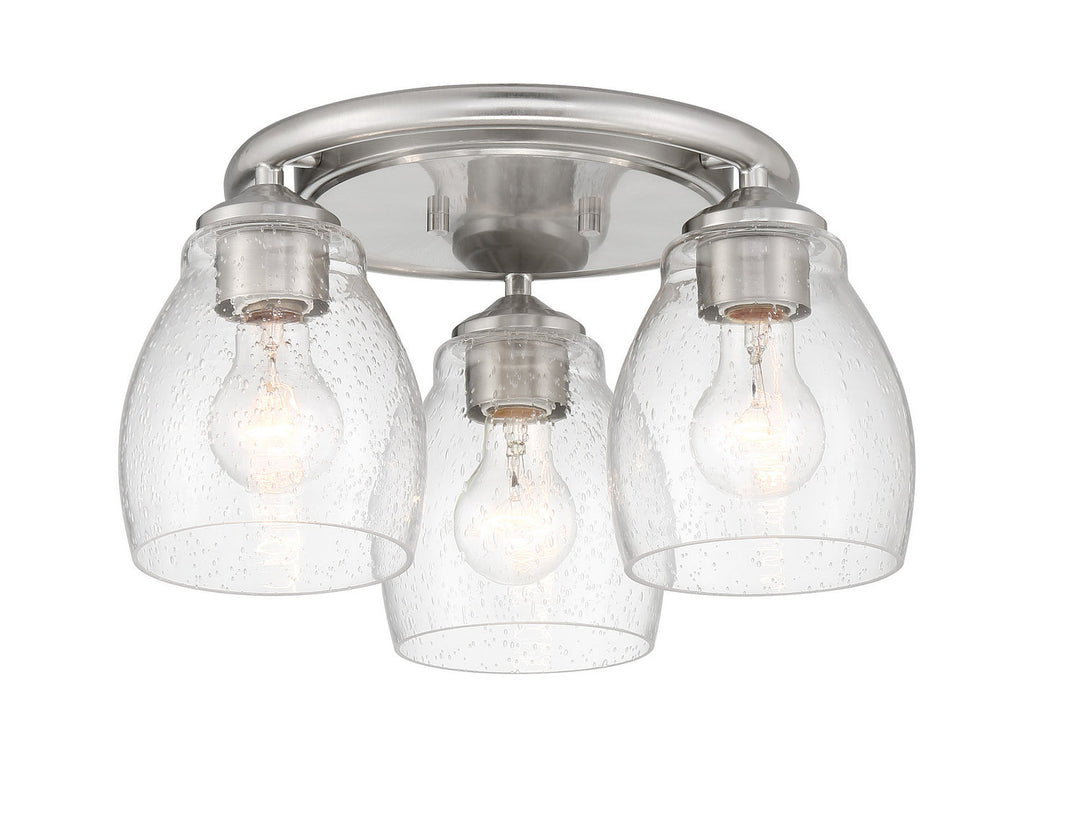 Minka Lavery Winsley Three Light Semi Flush Mount in Brushed Nickel
