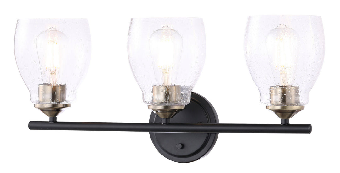 Minka Lavery Winsley Three Light Wall Lamp in Coal And Stained Brass