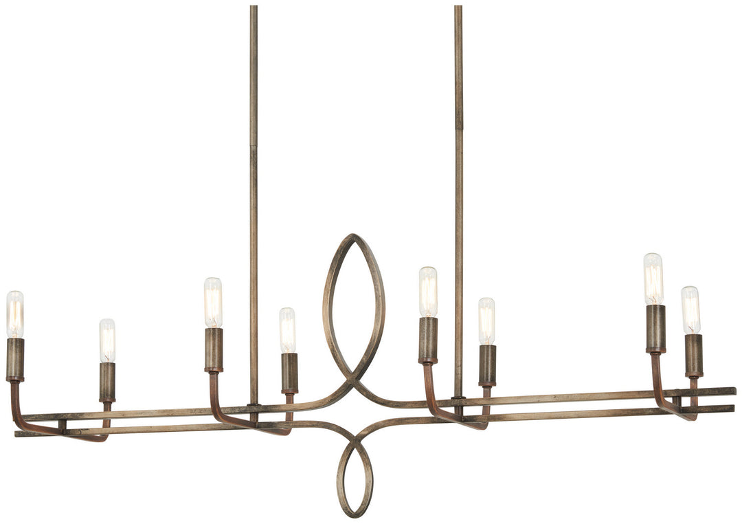 Minka Lavery Yorkville Eight Light Island Pendant in Aged Darkwood With Silver Pati