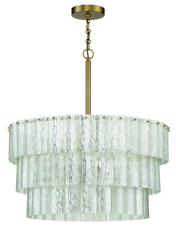 Museo Nine Light Pendant in Satin Brass