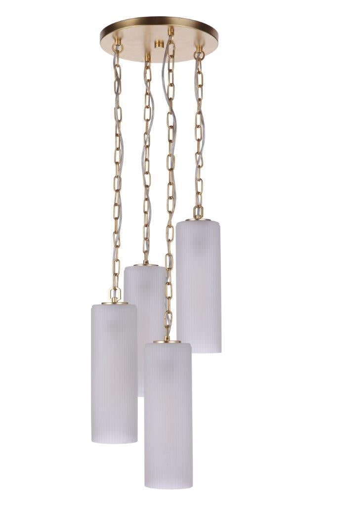 Myos Four Light Pendant in Sunset Gold