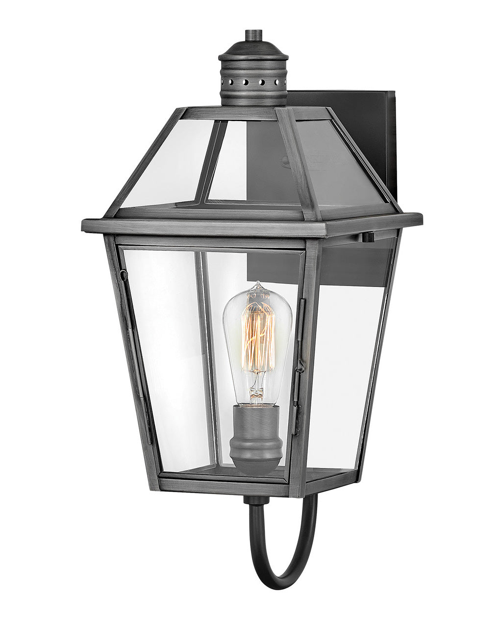 Nouvelle LED Outdoor Lantern in Blackened Brass