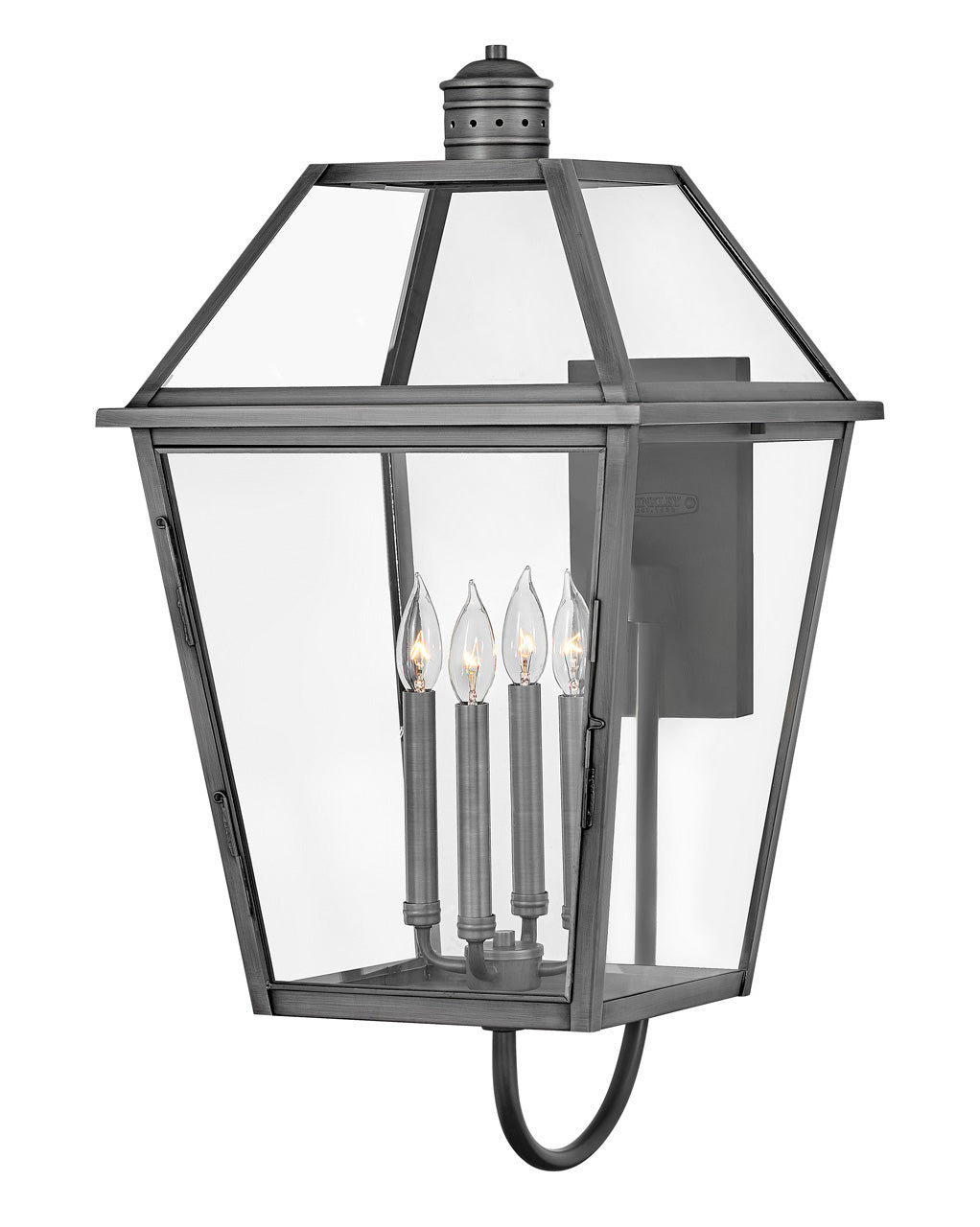 Nouvelle LED Outdoor Lantern in Blackened Brass