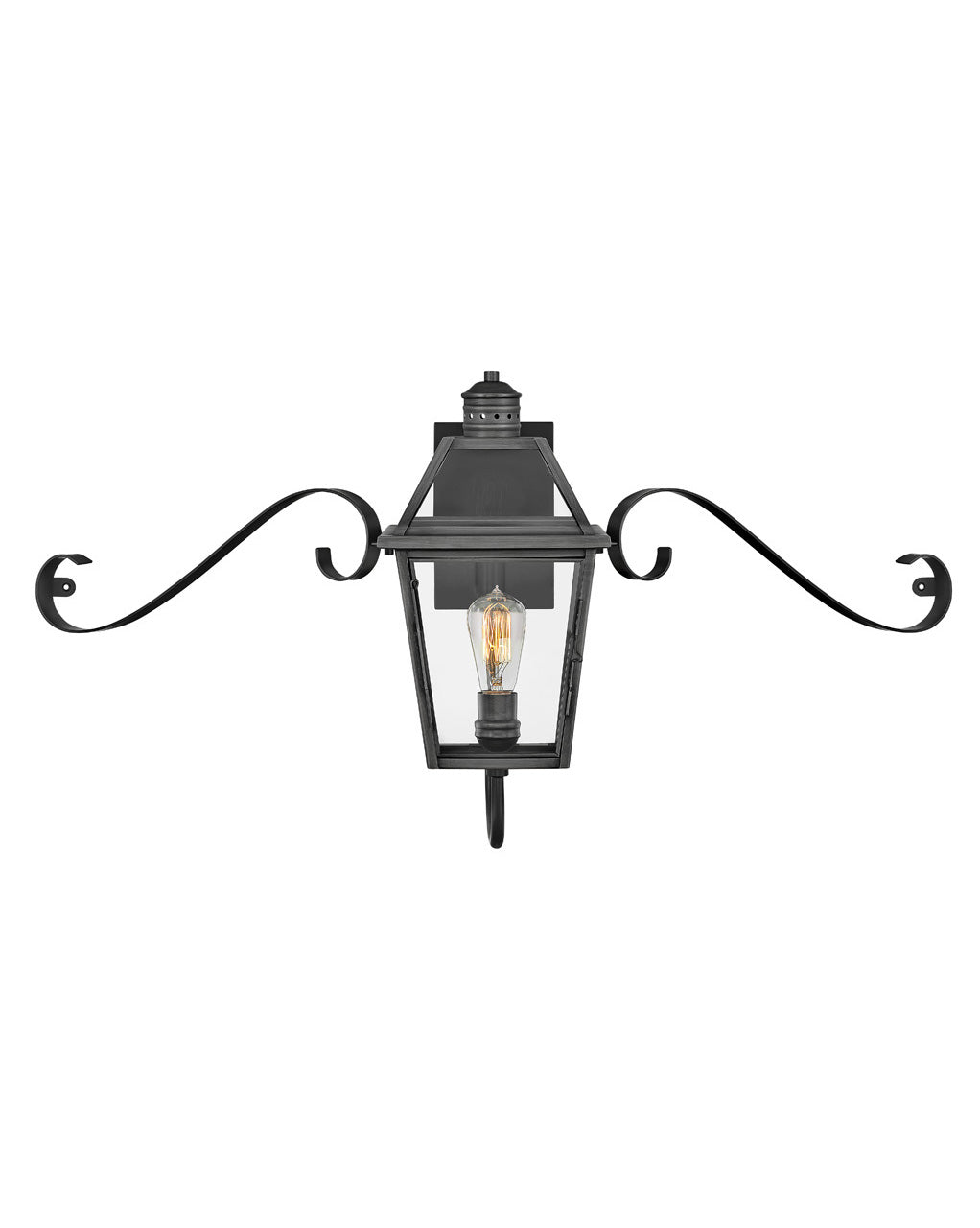 Nouvelle LED Outdoor Lantern in Blackened Brass