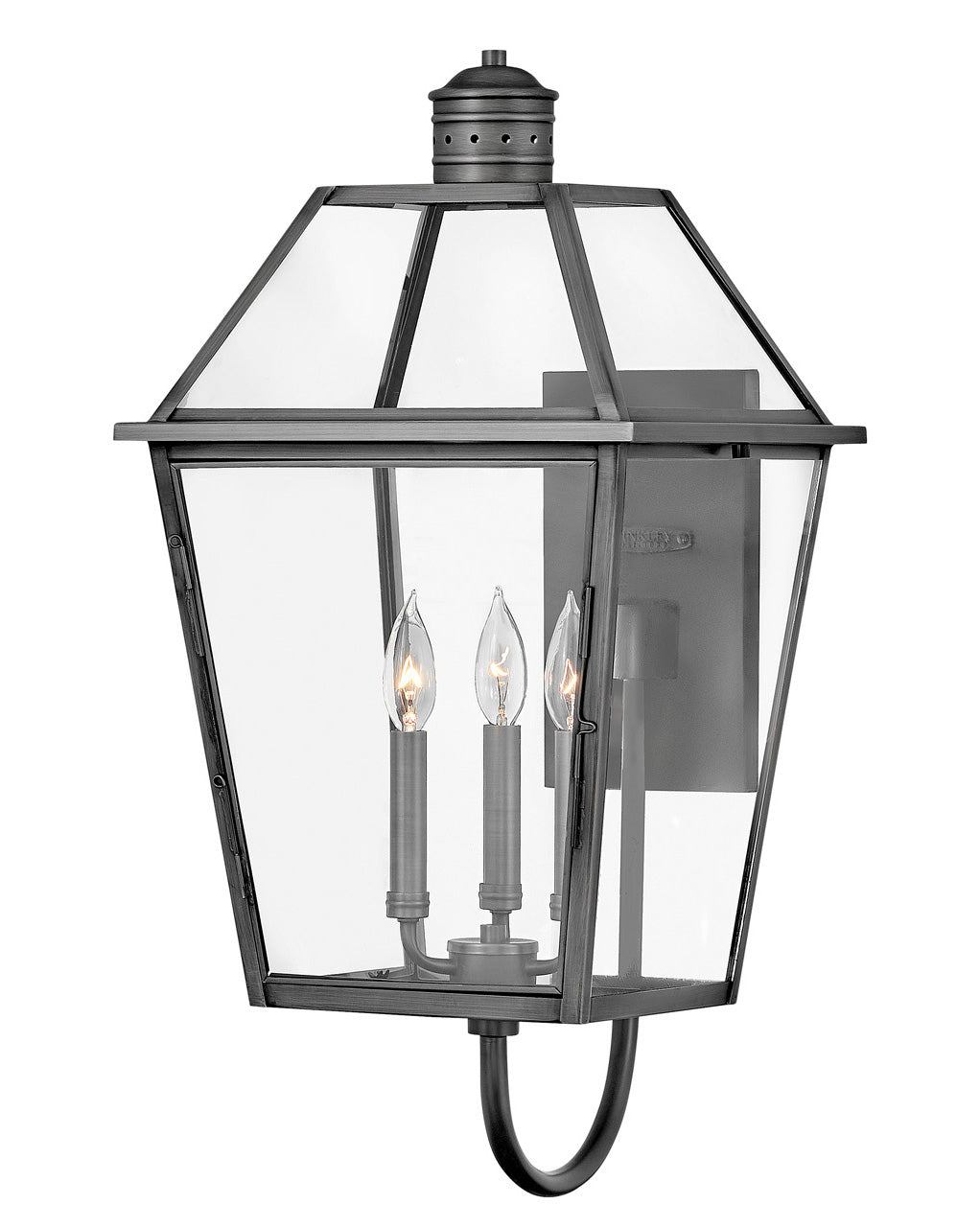 Nouvelle LED Outdoor Lantern in Blackened Brass