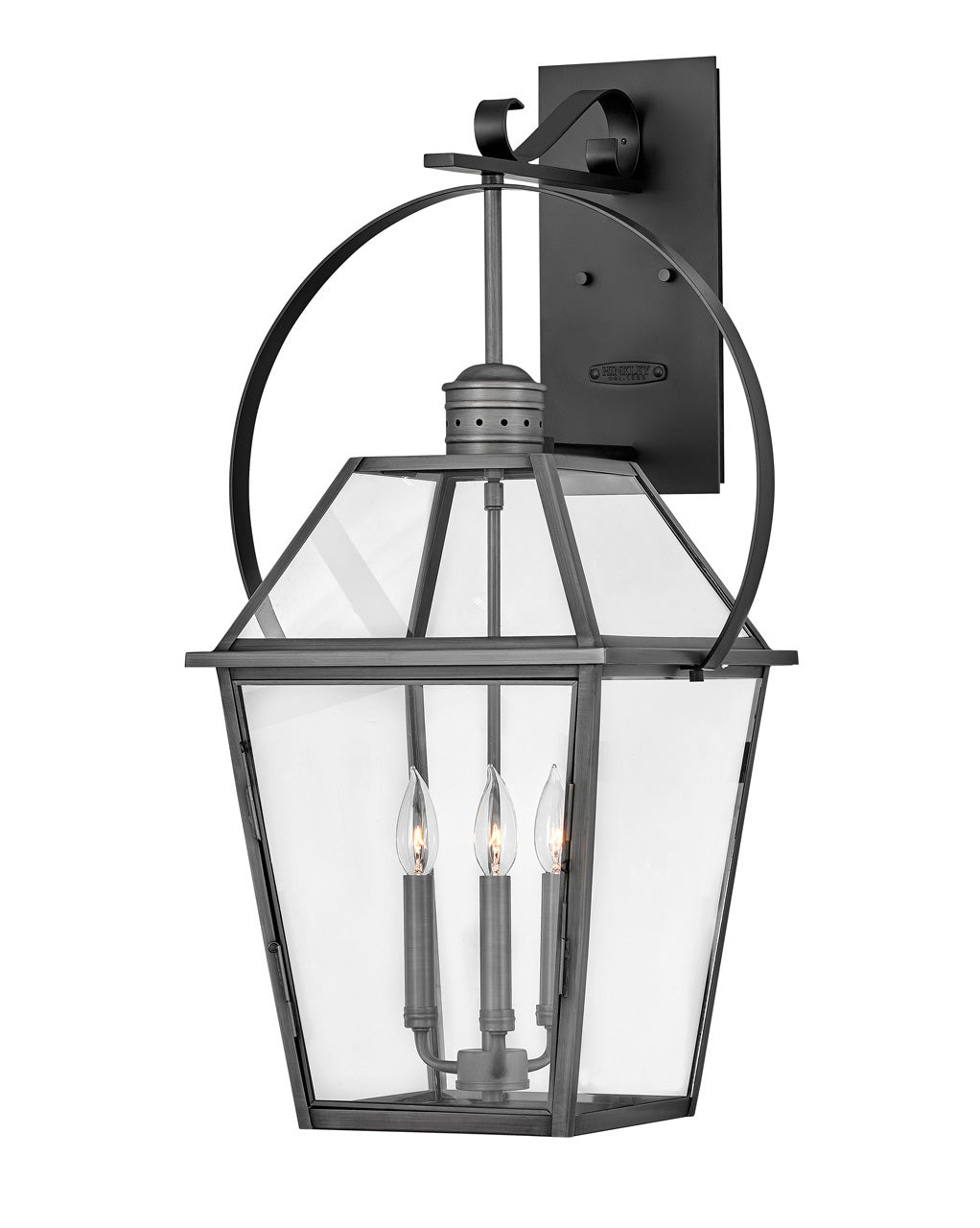 Nouvelle LED Outdoor Lantern in Blackened Brass