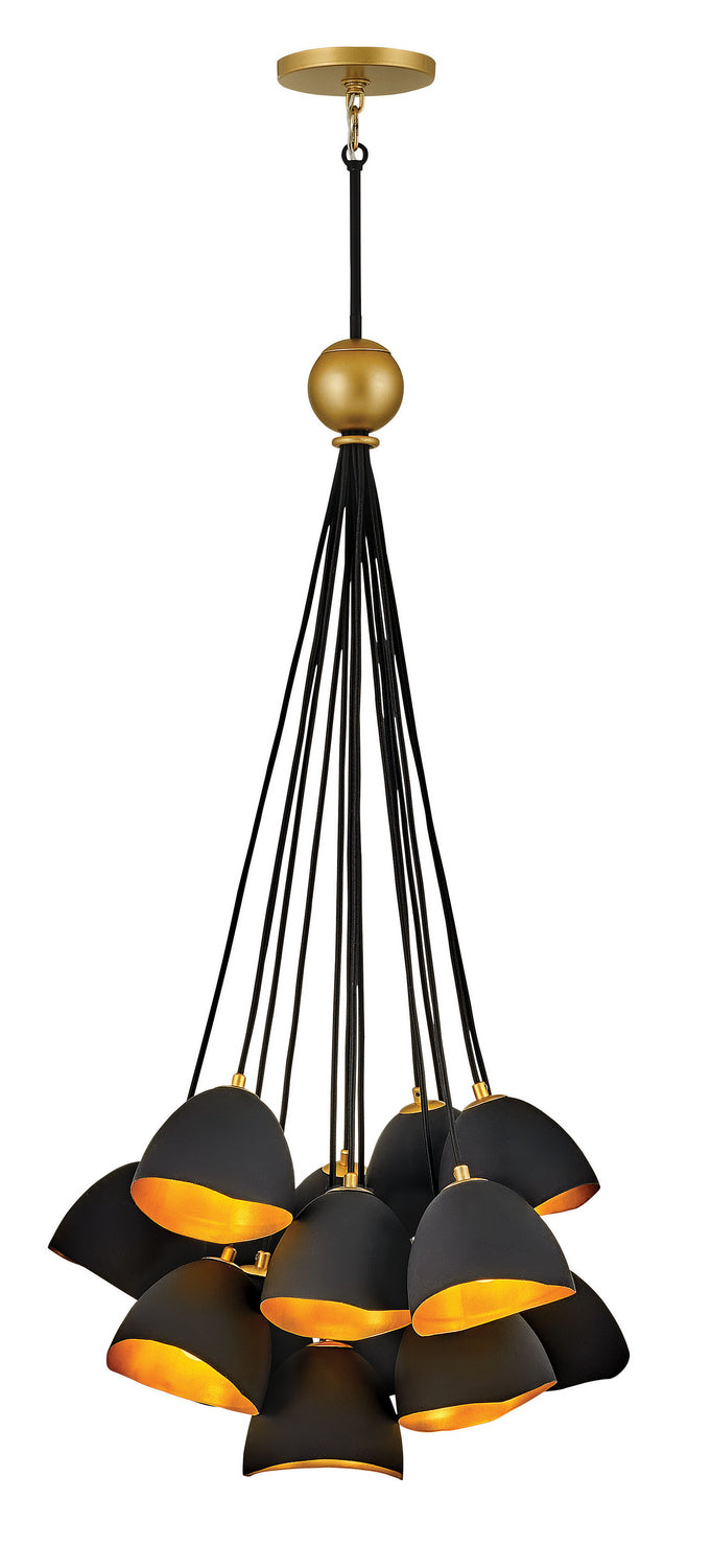 Nula LED Chandelier in Shell Black