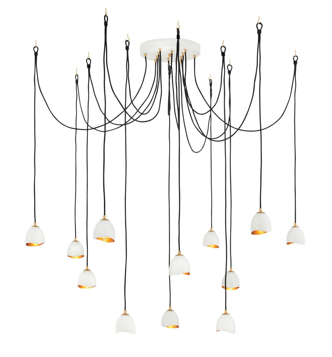 Nula LED Foyer Chandelier in Shell White