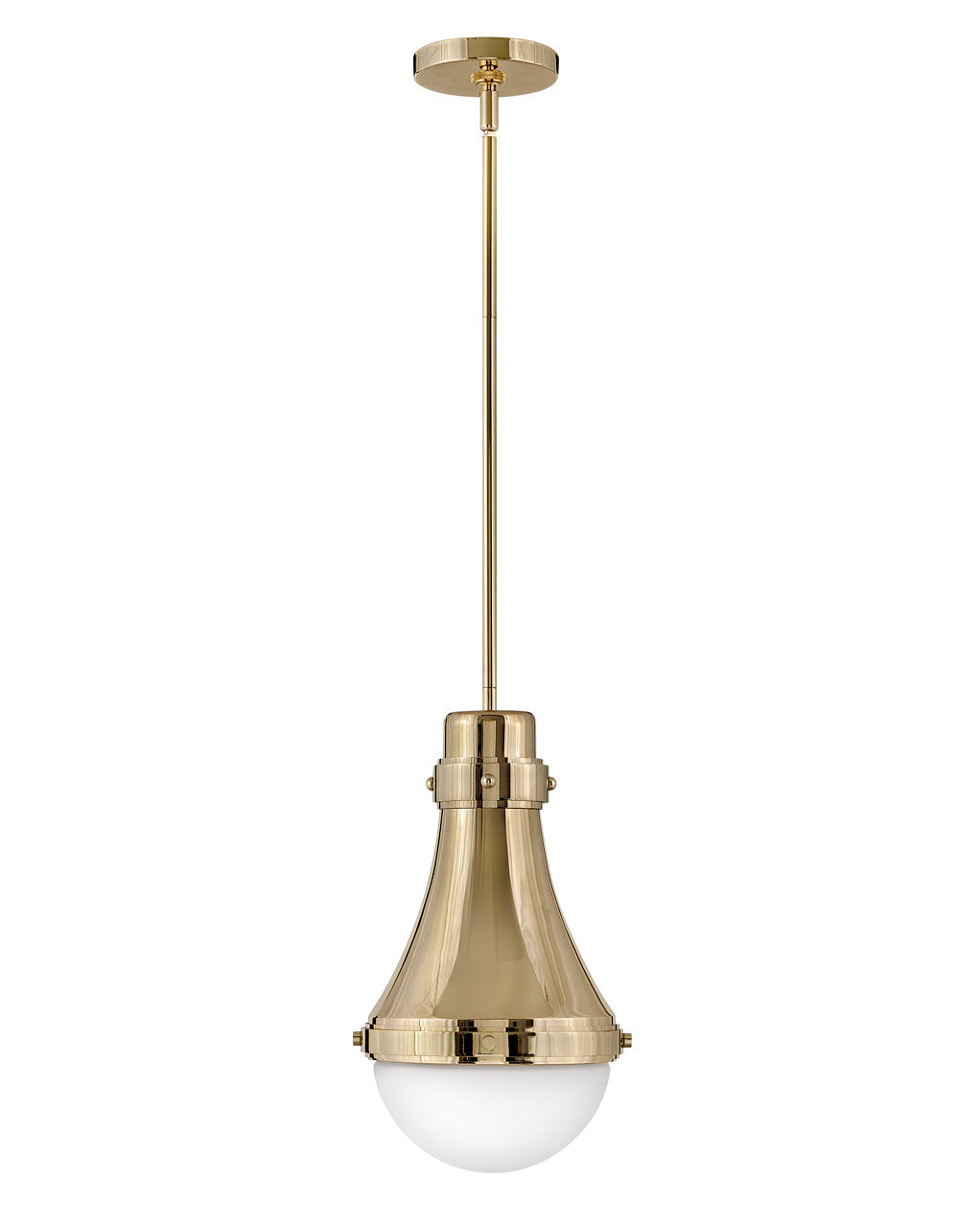 Oliver LED Pendant in Bright Brass