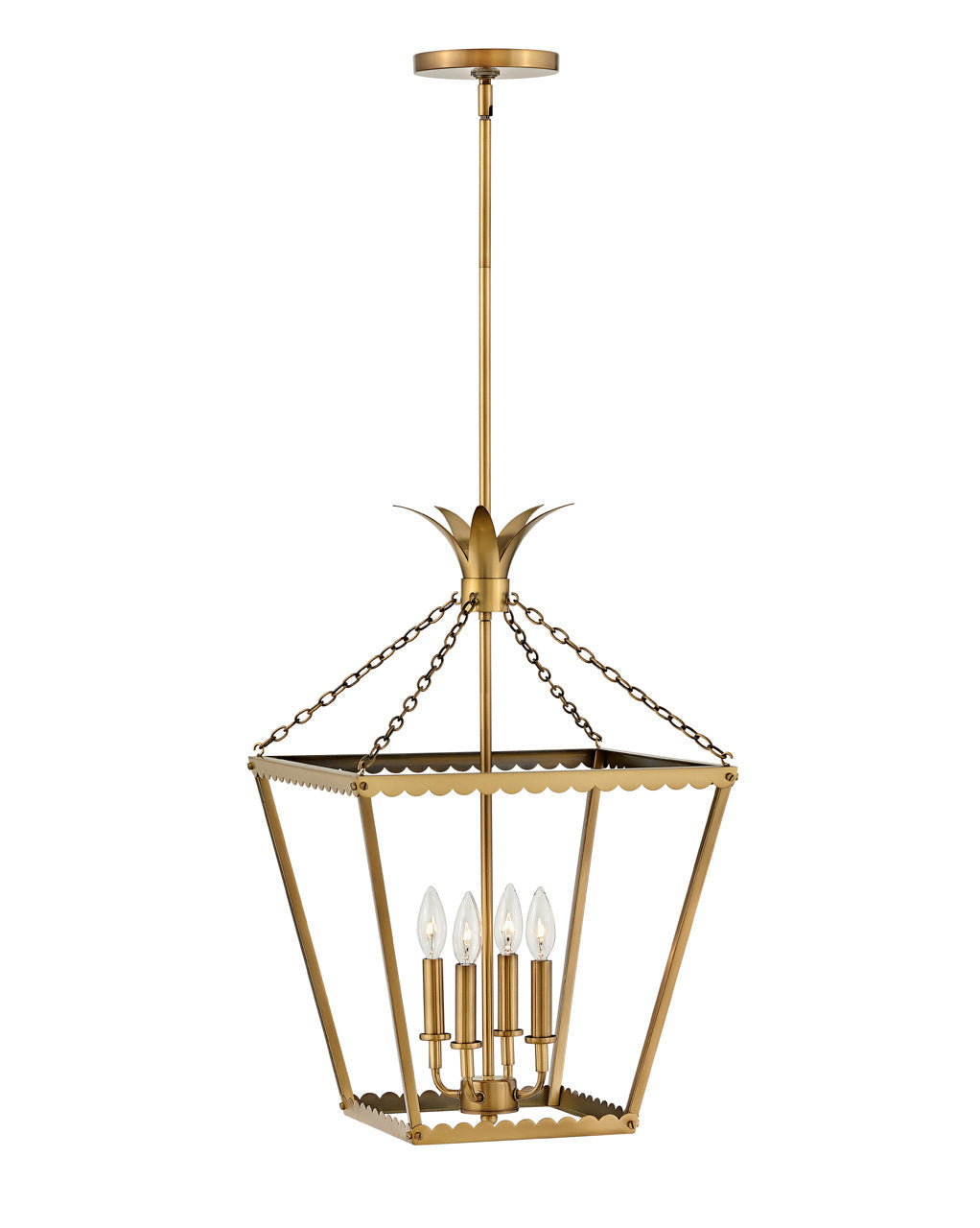 Palma LED Pendant in Heritage Brass