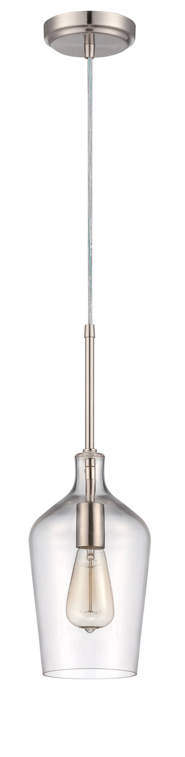 Pendant One Light Mini Pendant in Brushed Polished Nickel