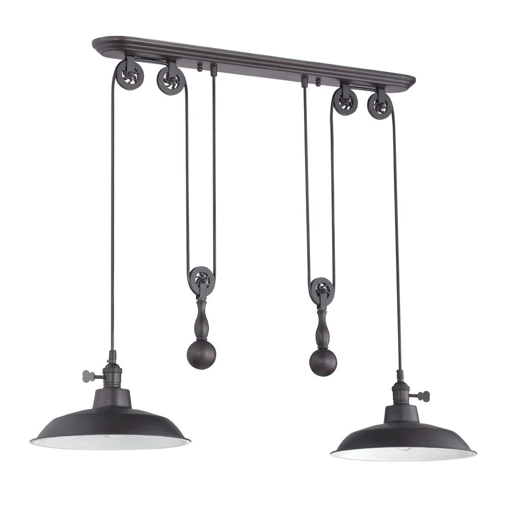 Pendant Two Light Pendant in Aged Bronze Brushed