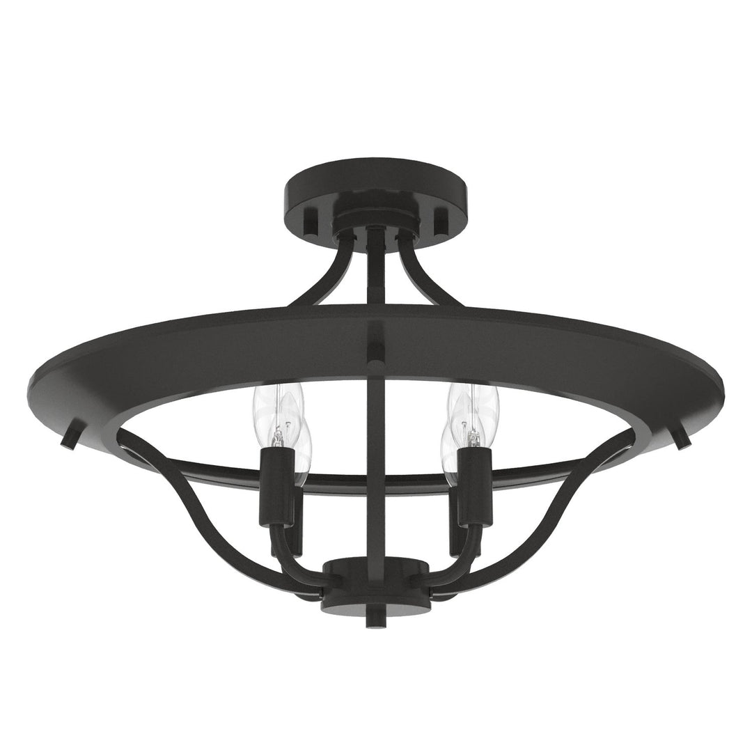 Perch Point Four Light Semi Flush Mount in Noble Bronze