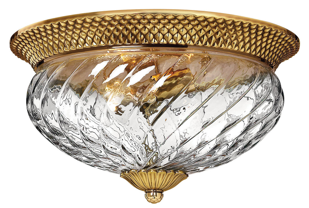 Plantation LED Flush Mount in Burnished Brass