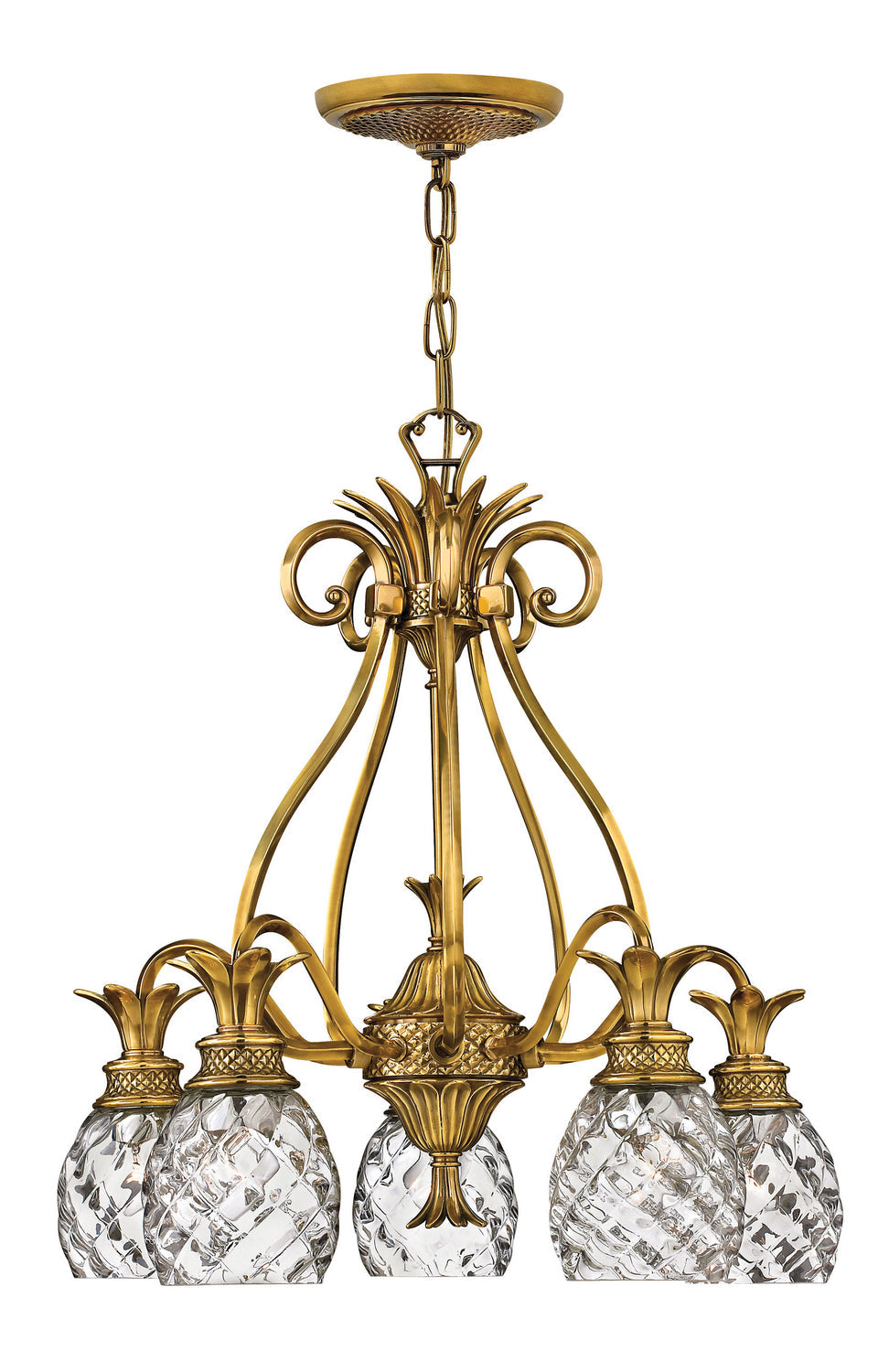 Plantation LED Foyer Pendant in Burnished Brass